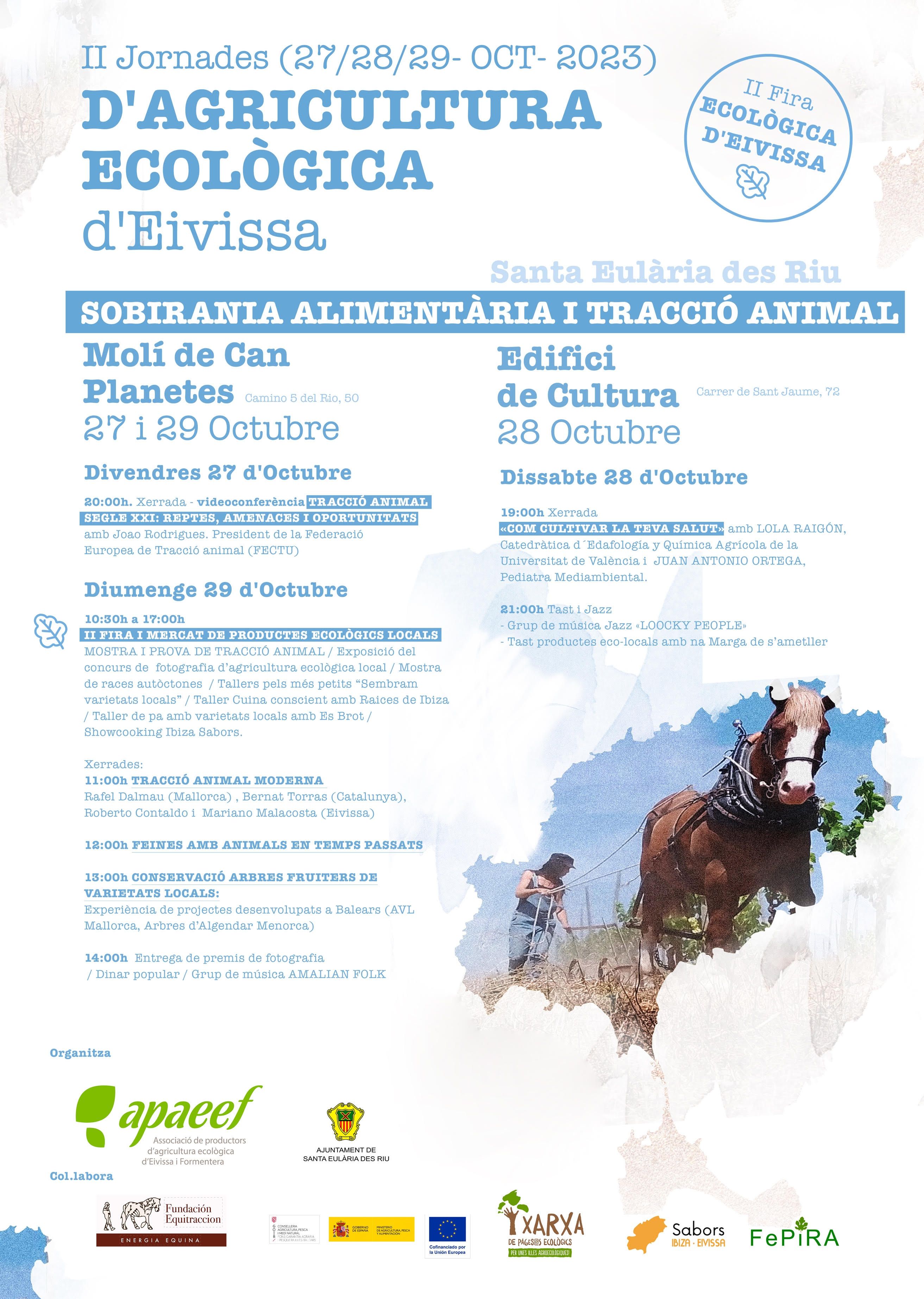 Cartell de la II Fira Ecològica d'Eivissa, celebrada l'octubre de 2023 a Can Planetes (Santa Eularia des Riu)